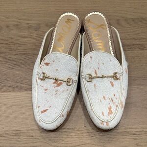 Sam Edelman White and Tan Loafers size 7.5